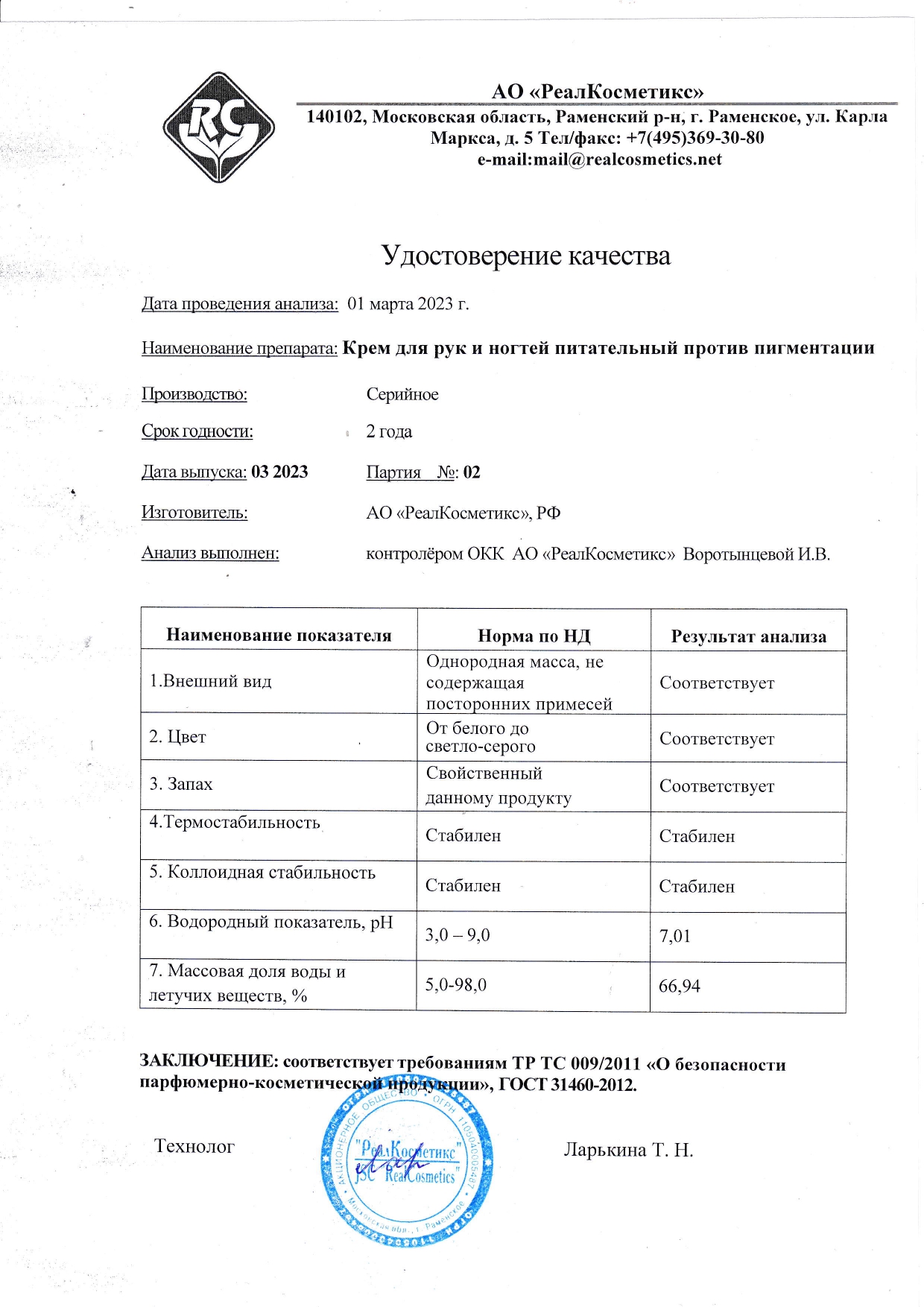 Паспорт №03202302
